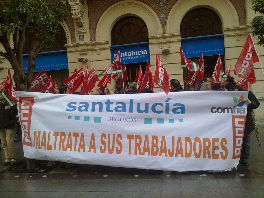 Prejubilaciones sector financiero, una forma de no destruir empleo. Concentraciones en la SGAE y en Santa Lucía